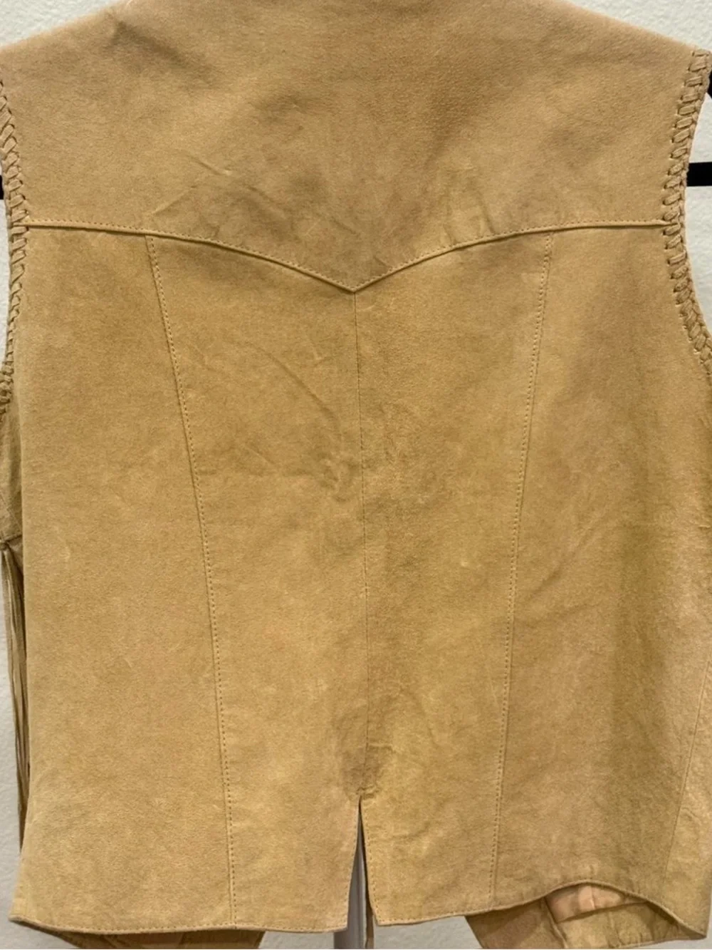 Scully leather suede Fringe Vest rodeo festival country concert boho S EUC - Picture 3 of 4